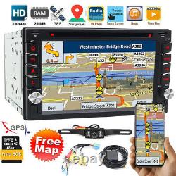 Car Stereo GPS Navigation Bluetooth Radio Double 2Din 6.2 CD DVD Player Camera