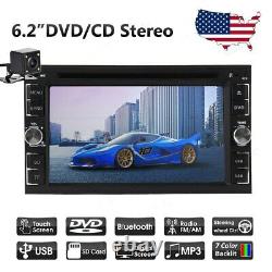 Car Stereo Touch Screen Bluetooth Radio Double 2 Din 6.2 CD DVD Player Camera