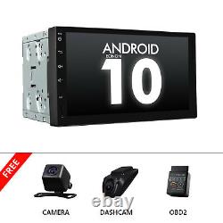 DVR+CAM+OBD+Double 2Din 7in Android 10 Car Stereo MP5 Player GPS Navi WiFi Radio