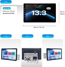 Dasaita 13.3 Double Din Car Stereo Upgrade Carplay 4G LTE 2K 8+256G Android 13