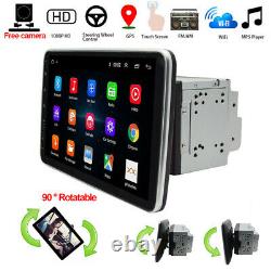 Double 2DIN Android 10.1 Car Stereo Radio GPS Wifi OBD 10.1'' Adjustable Screen