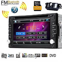 Double 2DIN In Dash GPS Navi Car DVD Player Bluetooth Auto Stereo Radio USB+CAM