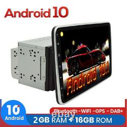 Double 2DIN Rotatable 10.1'' Android 10.0 Touch Screen Car Stereo Radio GPS Wifi