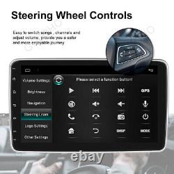 Double 2DIN Rotatable 10.1'' Android 13 Touch Screen Car Stereo Radio BT Carplay