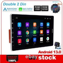 Double 2DIN Rotatable 10.1 Android 13 Touch Screen Car Stereo Radio GPS WIFI BT