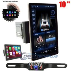 Double 2DIN Rotatable 10.1 Android 13 Touch Screen Car Stereo Radio GPS WIFI BT