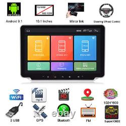 Double 2DIN Rotatable 10.1in Car Radio Android 9.1 Touch Screen Player GPS Wifi