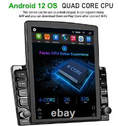 Double 2DIN Rotatable Android 12 Touch Screen Car Stereo Radio GPS Wifi carplay