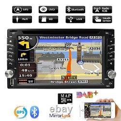 Double 2DIN Stereo Car CD DVD Player GPS Nav FM Touch Screen Radio+Backup Camera