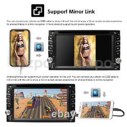 Double 2DIN Stereo Car CD DVD Player GPS Nav FM Touch Screen Radio+Backup Camera