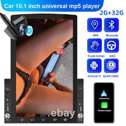 Double 2DIN Vertical 10.1'' Android 12.0 Car Stereo Radio GPS Wifi Touch CarPlay