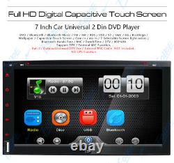 Double 2Din 7 Car Stereo DVD Player HD In Dash Touch Screen Bluetooth Radio