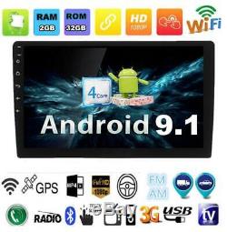 Double 2Din 9 Android 9.1 4-Core 2GB+32GB Car Stereo Radio MP5 Player GPS Wifi