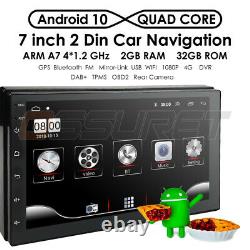 Double 2Din Android 10 7 1080P Car pLAYER Stereo Radio GPS Wifi QUAD-Core 2+32G