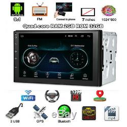 Double 2Din Android 9.1 7 1080P Touch Screen 2GB+32GB Car Stereo Radio GPS Navi