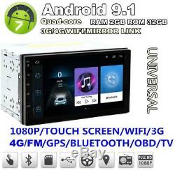 Double 2Din Android 9.1 7 1080P Touch Screen 2GB+32GB Car Stereo Radio GPS Navi