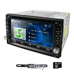 Double 2Din Car DVD Player GPS Navigation Dual Zone Radio iPod BT MP3 USB+Camera