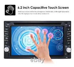 Double 2Din Car Stereo GPS Navigation Radio With DVD Player Bluetooth 6.2''+Cam