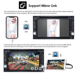 Double 2Din Car Stereo GPS Navigation Radio With DVD Player Bluetooth 6.2''+Cam