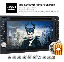 Double 2Din Car Stereo GPS Navigation Radio With DVD Player Bluetooth 6.2''+Cam