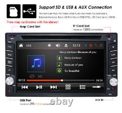 Double 2Din Car Stereo GPS Navigation Radio With DVD Player Bluetooth 6.2''+Cam