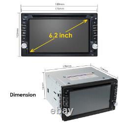 Double 2Din Car Stereo GPS Navigation Radio With DVD Player Bluetooth 6.2''+Cam