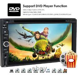 Double 2Din Car Stereo GPS Navigation Radio With DVD Player Bluetooth 7''+Camera