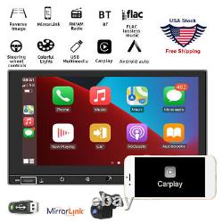 Double 2Din Car Stereo Radio For Apple/Android CarPlay 7 Touch MP5 Bluetooth FM