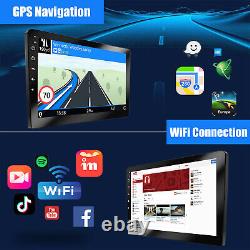 Double 2 DIN 10 Inch Car Stereo HD Radio GPS NAV Android 11 FM Carplay + MIC&Cam
