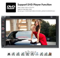 Double 2 DIN 7 HD Touch Screen Car Stereo CD DVD Player Bluetooth Radio+Camera