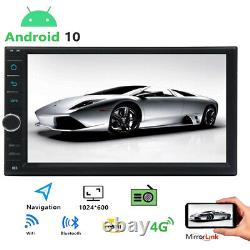 Double 2 DIN 7 Inch Touch Screen Android 10 Car Stereo Radio GPS Wifi +Camera