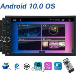 Double 2 DIN 7 Inch Touch Screen Android 10 Car Stereo Radio GPS Wifi +Camera