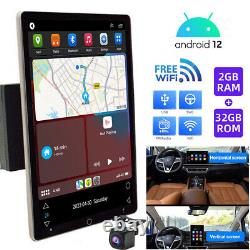 Double 2 DIN Rotatable 10.1'' Android 12 Touch Screen Car Stereo Radio GPS Wifi