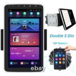 Double 2 DIN Rotatable 10.1'' Android 13 Touch Screen Car Stereo Radio GPS Wifi