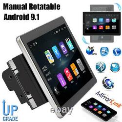 Double 2 DIN Rotatable 10.1'' Android 9.1 Touch Screen Car GPS WiFi Stereo Radio