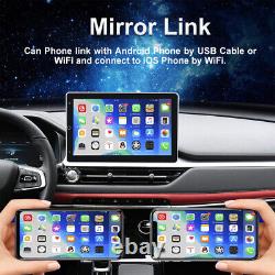 Double 2 DIN Rotatable Android 12 10.1 Touch Screen Car Stereo Radio GPS WIFI