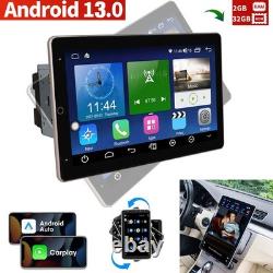 Double 2 DIN Rotatable Car Stereo Radio 10.1'' Android13 Carplay GPS Wifi Player