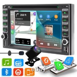 Double 2 Din 6.2 Car Stereo DVD Player Touch BT Radio Apple CarPlay GPS+Camera