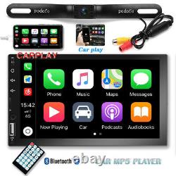 Double 2 Din 7 Apple Carplay Bluetooth MP5 Player USB Car Radio Stereo + Camera