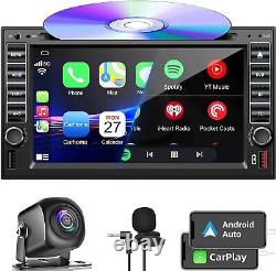 Double 2 Din 7 Car Stereo DVD CD Player HD In Dash BT Radio CarPlay GPS Camera