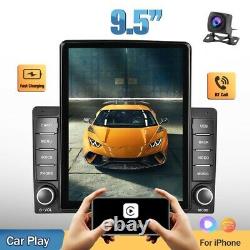 Double 2 Din 9.5'' Car Stereo Radio Apple Carplay Bluetooth FM Mirror Link + Cam
