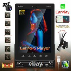 Double 2 Din 9.5'' Carplay Car Stereo Radio Rotatable Touch Screen + AHD Camera