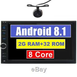 Double 2 Din Android 8.1 Car Radio Stereo GPS Navi 8 Octa-Core Wifi 4G+Camera