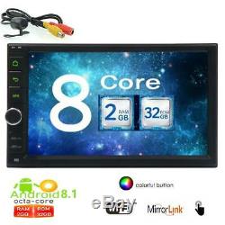 Double 2 Din Android 8.1 Car Radio Stereo GPS Navi 8 Octa-Core Wifi 4G+Camera