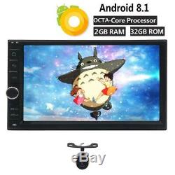 Double 2 Din Android 8.1 Car Radio Stereo GPS Navi 8 Octa-Core Wifi 4G+Camera