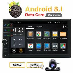 Double 2 Din Android 8.1 Car Radio Stereo GPS Navi 8 Octa-Core Wifi 4G+Camera