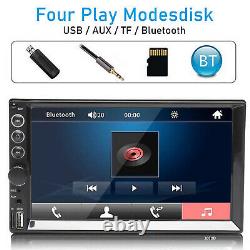 Double 2 Din Car Stereo 7+ Backup Camera Touch Screen Radio Mirror Link For GPS