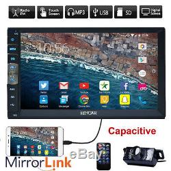 Double 2 Din Car Stereo Mirror Link for GPS Android Phone FM Radio NO DVD+Camera