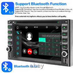 Double 2 Din Car Stereo Radio CD DVD Player Bluetooth CarPlay withBackup Camera
