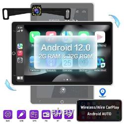 Double DIN Rotatable 10.1'' Android 12.0 Car Stereo Radio GPS WiFi Apple CarPlay